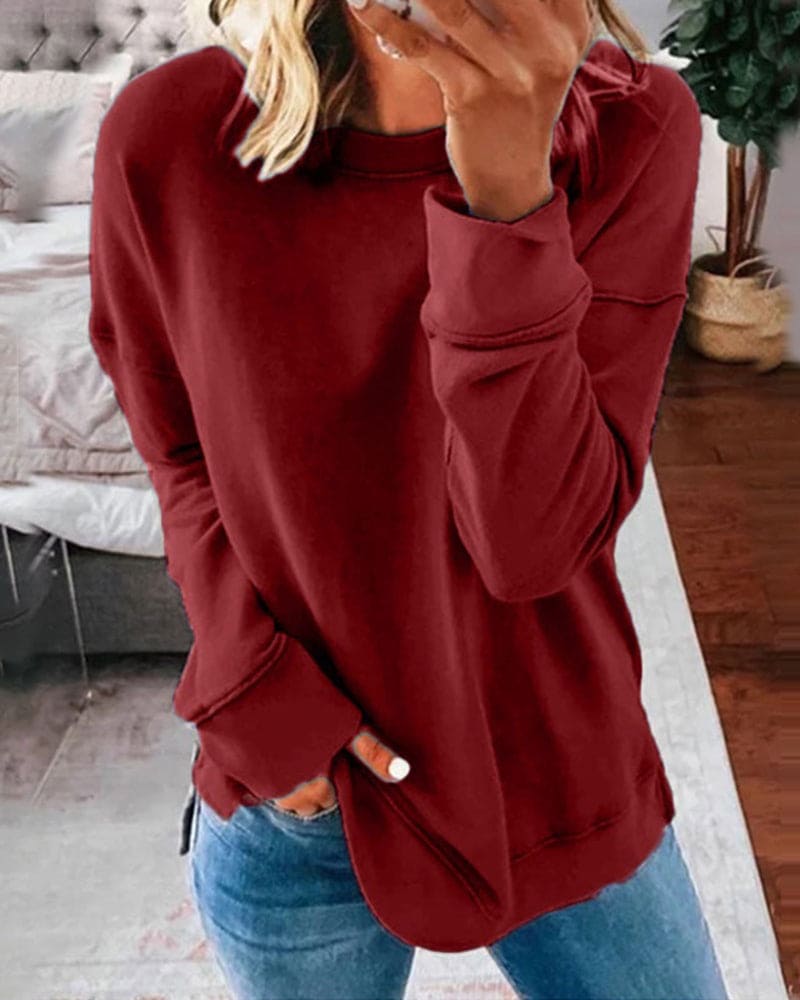 Klassisk Blød Sweatshirt til Damer – detalje 5
