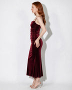 Ruched square neck mermaid maxi dress, detail view 2