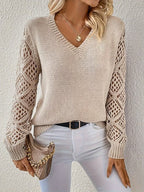 Elizabeth blød V-hals sweater, produktbillede forfra