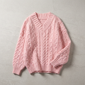 Oversized Uldsweater med V-hals til Damer – set forfra
