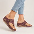 Cushioned wedge thong sandals