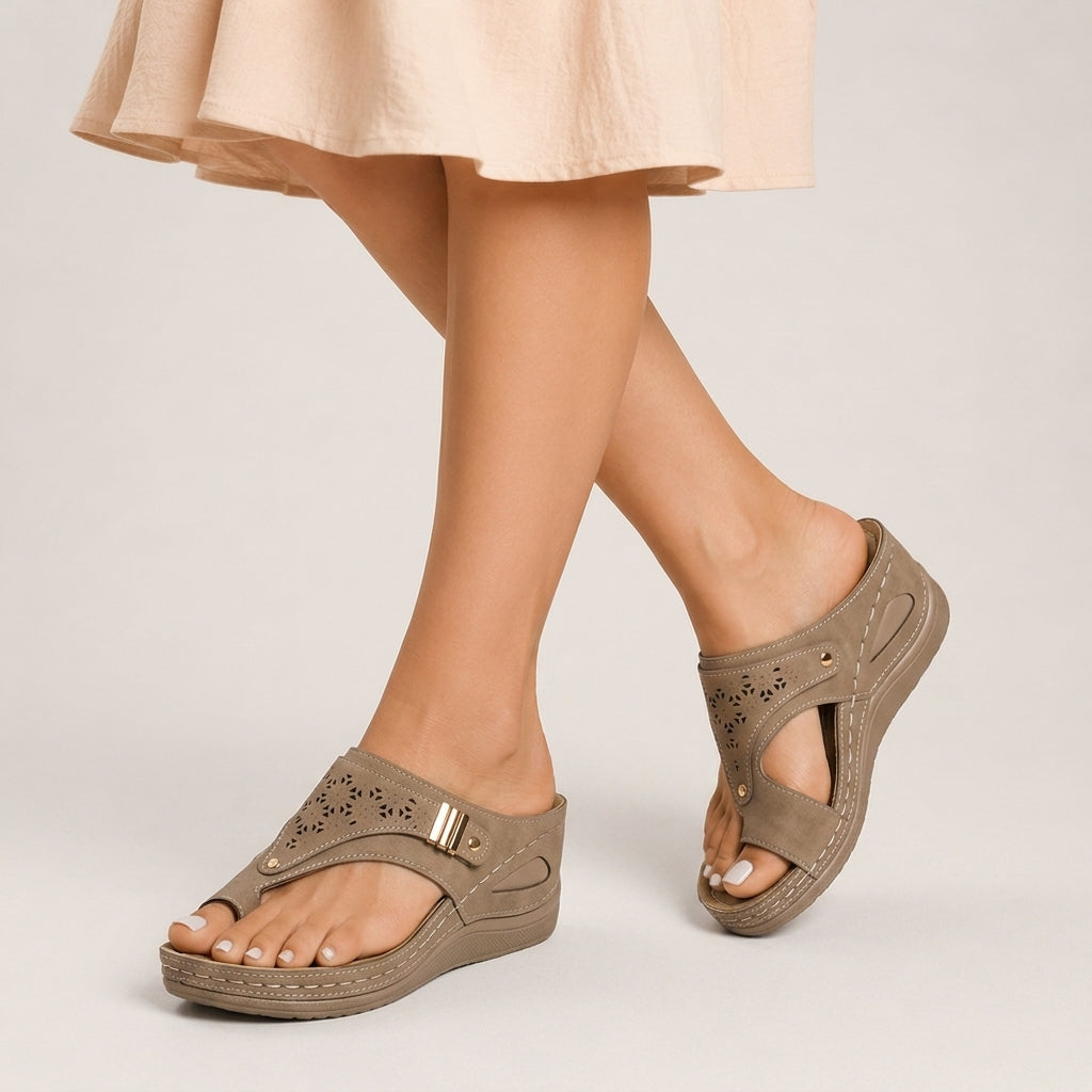Cushioned wedge thong sandals, alternate view 4