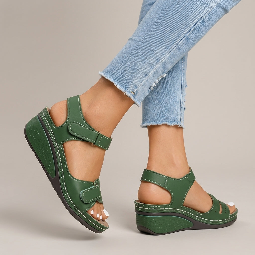 Open-toe cushioned wedge sandals, alternate view 5