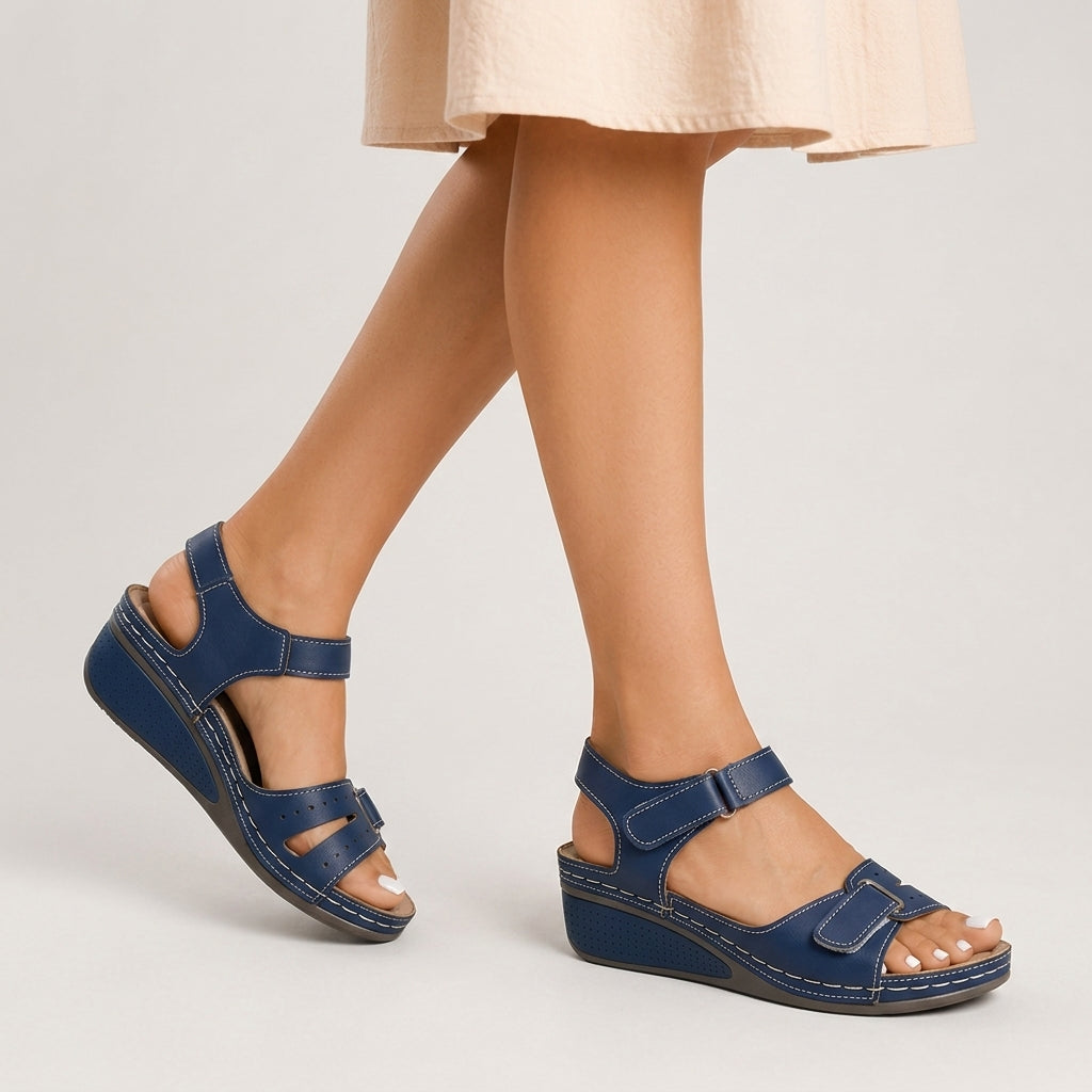 Open-toe cushioned wedge sandals, alternate view 7