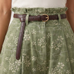 Green floral paperbag waist shorts, alternate view 3