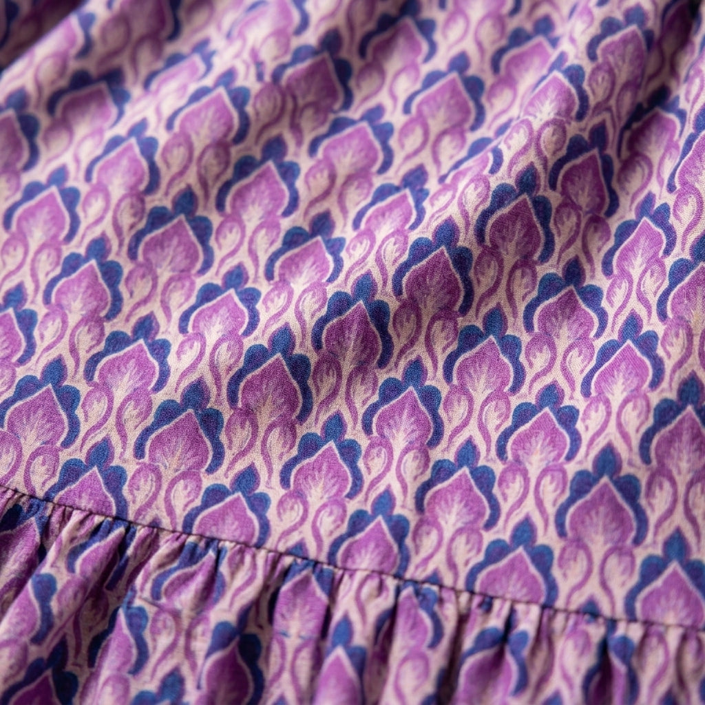 Pink and purple boho print tiered maxi skirt, alternate view 3