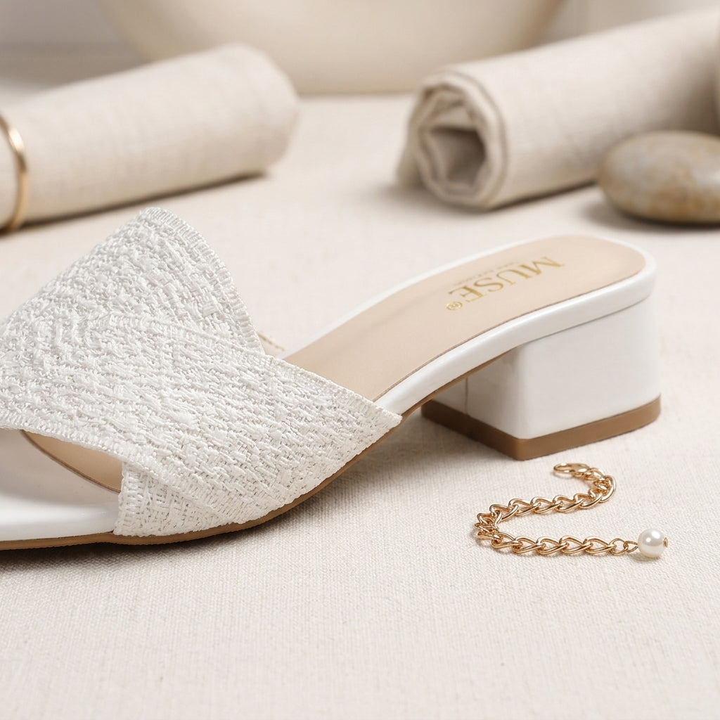 Woven cross-strap block heel mules, alternate view 6