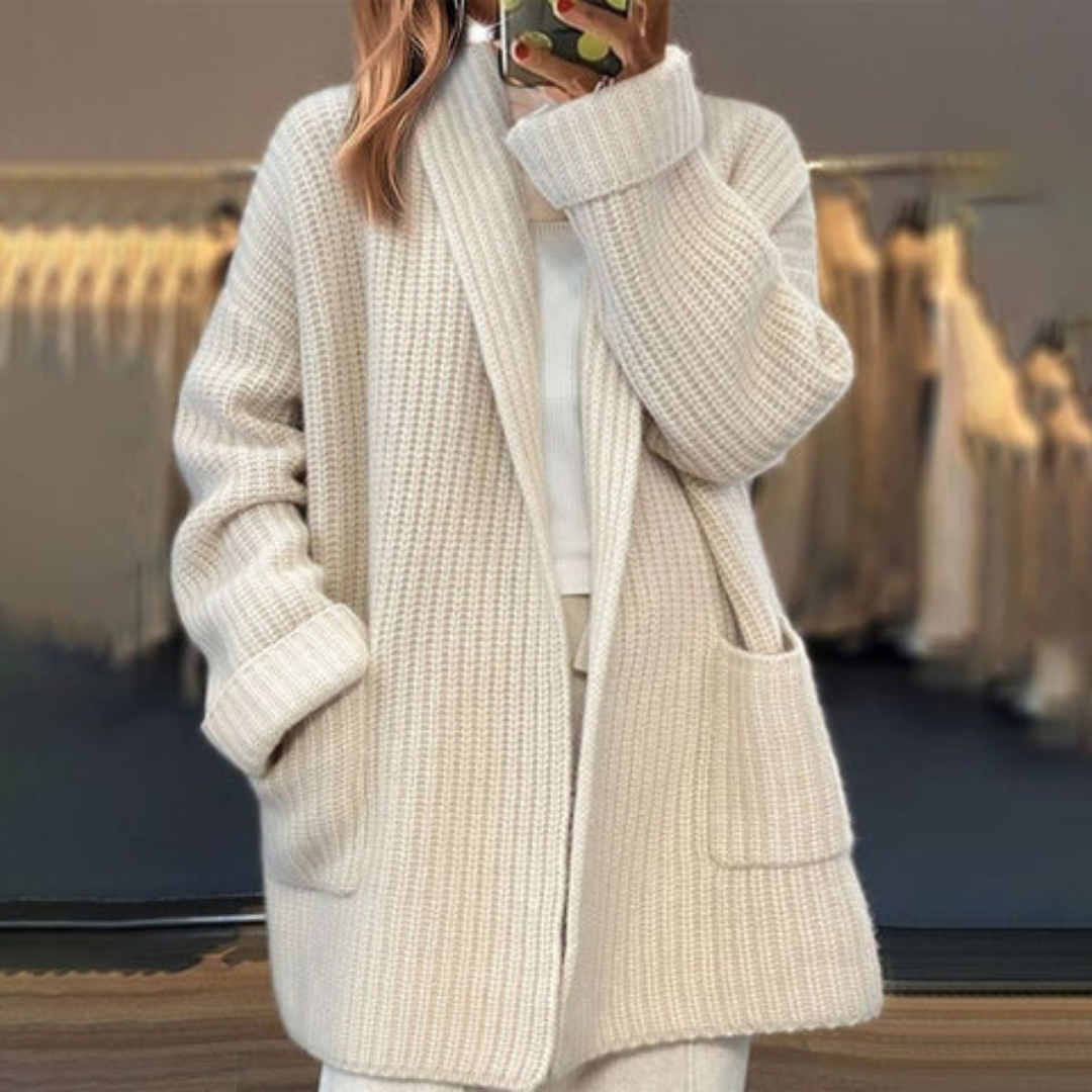 Oversized Cardigan med Lommer til Damer – detalje
