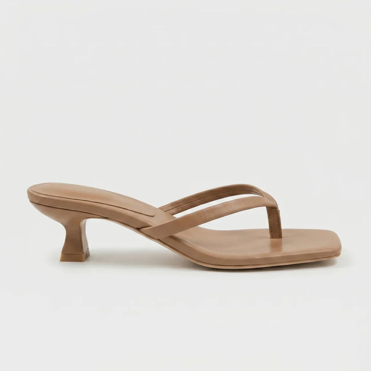 Square-toe kitten heel toe-post sandals, alternate view 6