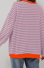 Oversized Stribet Sweater til Damer – set forfra