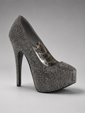 Macy | Midnight Crystal Platform Pump Heels for Women