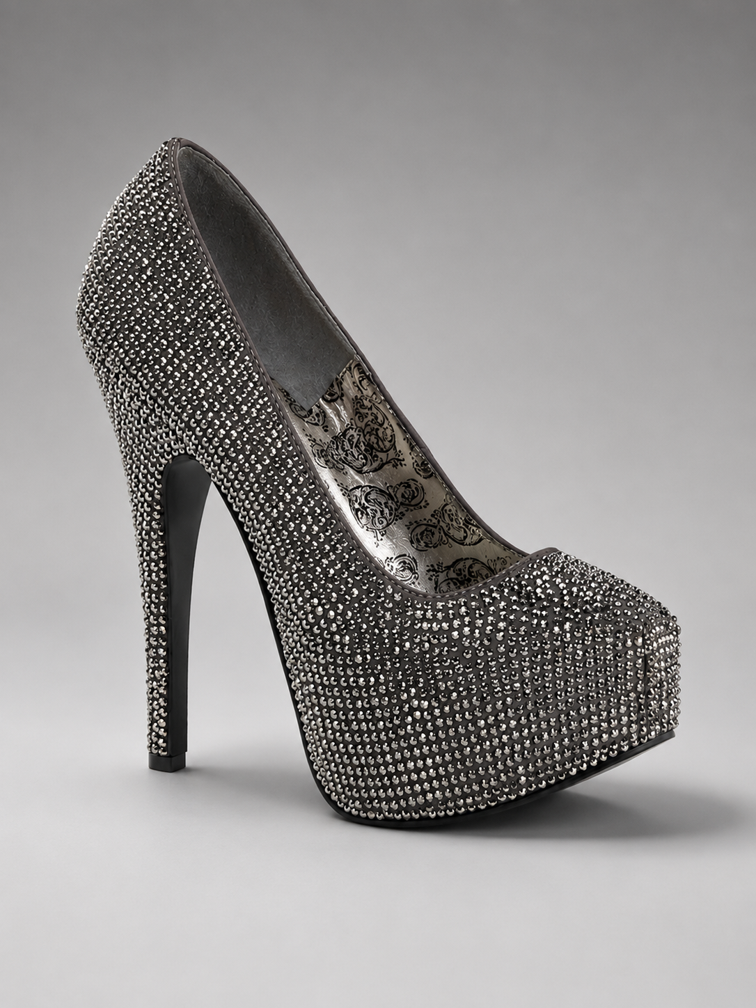 Macy | Midnight Crystal Platform Pump Heels for Women