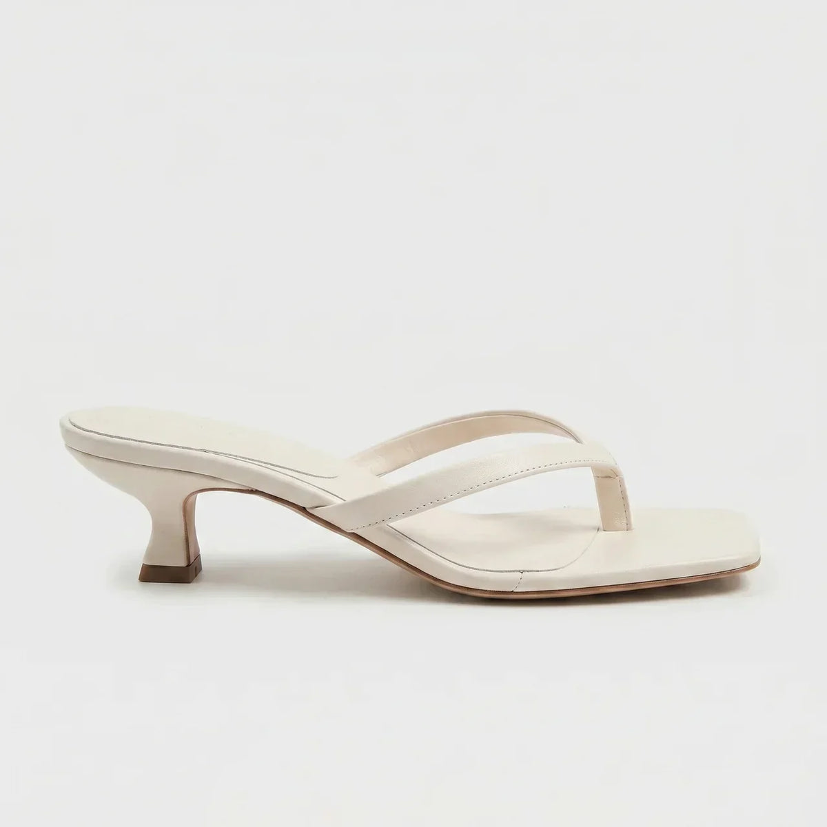Square-toe kitten heel toe-post sandals, alternate view 7