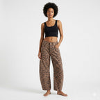 Leopardmønstrede Barrel Jeans til Damer