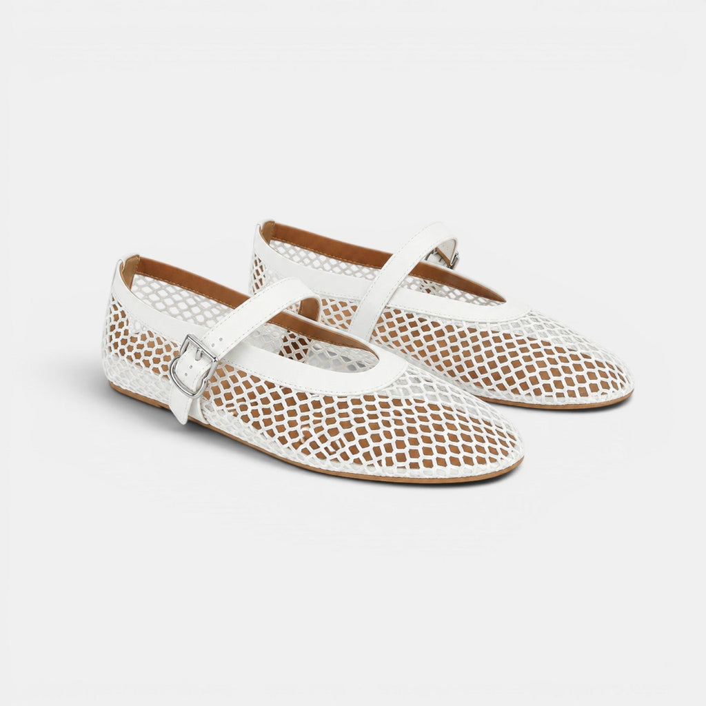Breathable mesh ballet flats with strap, alternate view 2