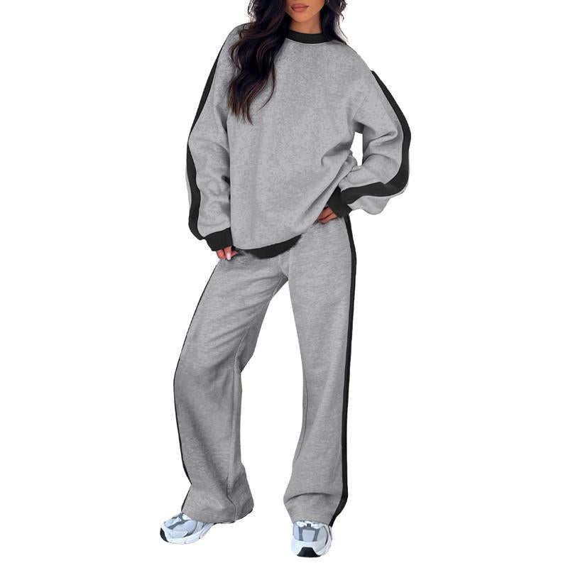 Løstsiddende Loungewear-Sæt med Lige Ben til Damer – detalje