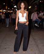 Cut-out halter bustier top, detail view 3