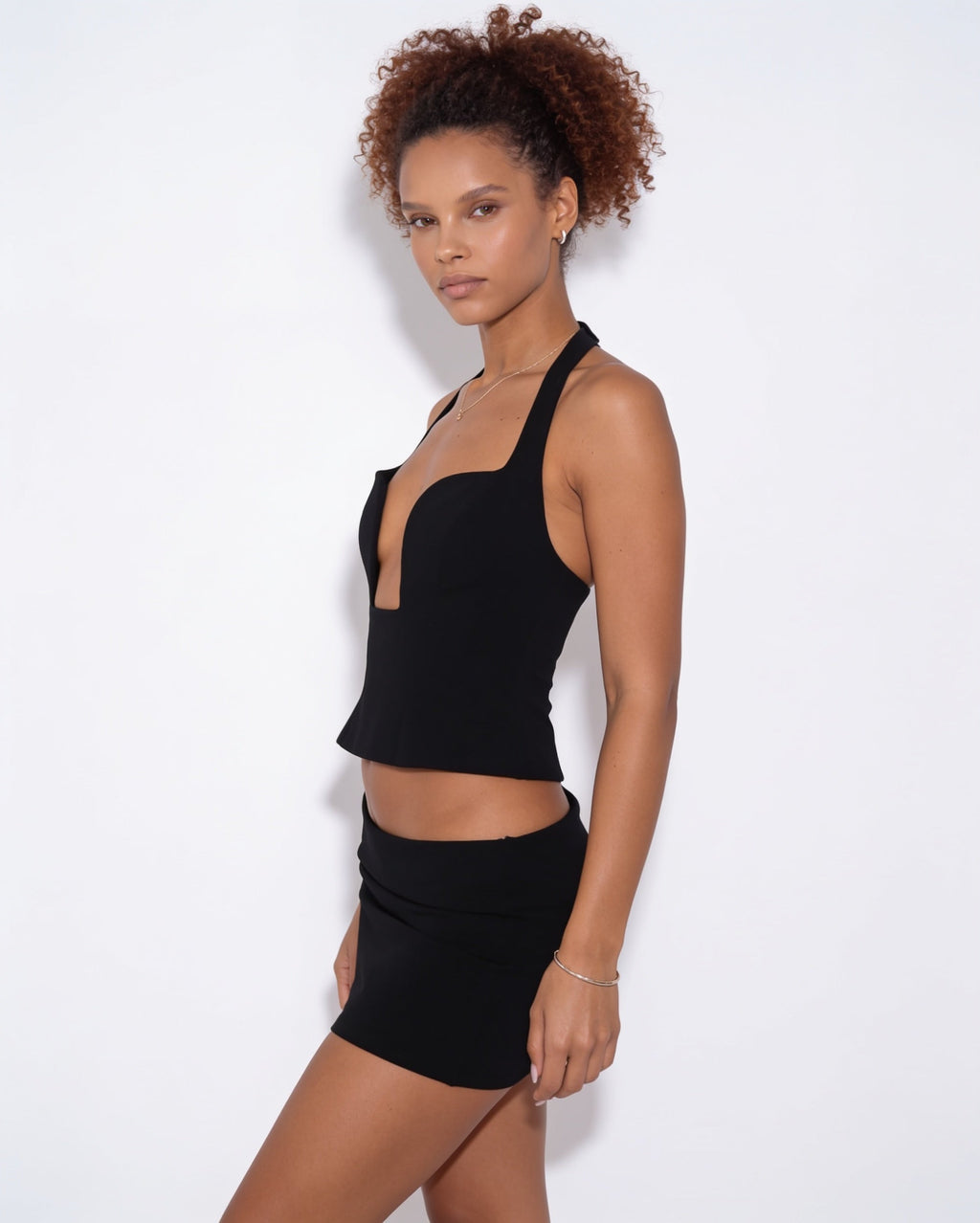 Cut-out halter bustier top, detail view 5