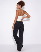 Cut-out halter bustier top, detail view 1