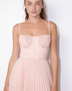 Ruched bustier pleated midi dress, detail view 16