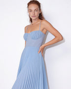 Ruched bustier pleated midi dress, detail view 25