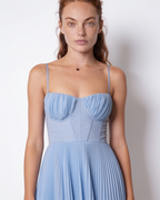 Ruched bustier pleated midi dress, detail view 26