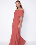 Sheer off-shoulder ruched maxi dress, detail view 8
