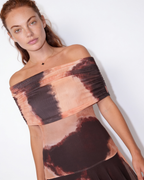 Sheer off-shoulder ruched maxi dress, detail view 11