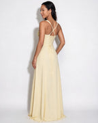 Ruched lace-up back maxi dress, detail view 4