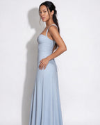 Ruched lace-up back maxi dress, detail view 8