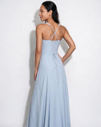 Ruched lace-up back maxi dress, detail view 7