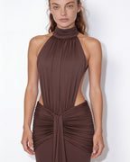 Cut-out halterneck mermaid maxi dress, detail view 3