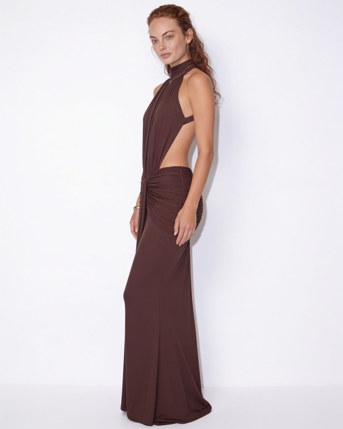 Cut-out halterneck mermaid maxi dress, detail view 2