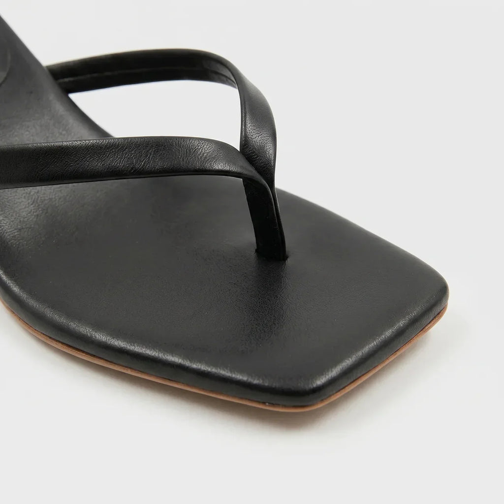 Square-toe kitten heel toe-post sandals, alternate view 3