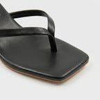 Square-toe kitten heel toe-post sandals, alternate view 3