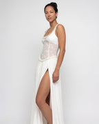 Floral corset slit maxi dress, detail view 6