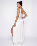 Floral corset slit maxi dress, detail view 4