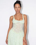 Floral corset slit maxi dress, detail view 3