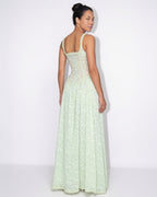 Floral corset slit maxi dress, detail view 1