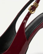 Patent slingback heel, detail view 5