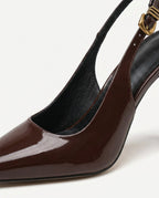 Patent slingback heel, detail view 8