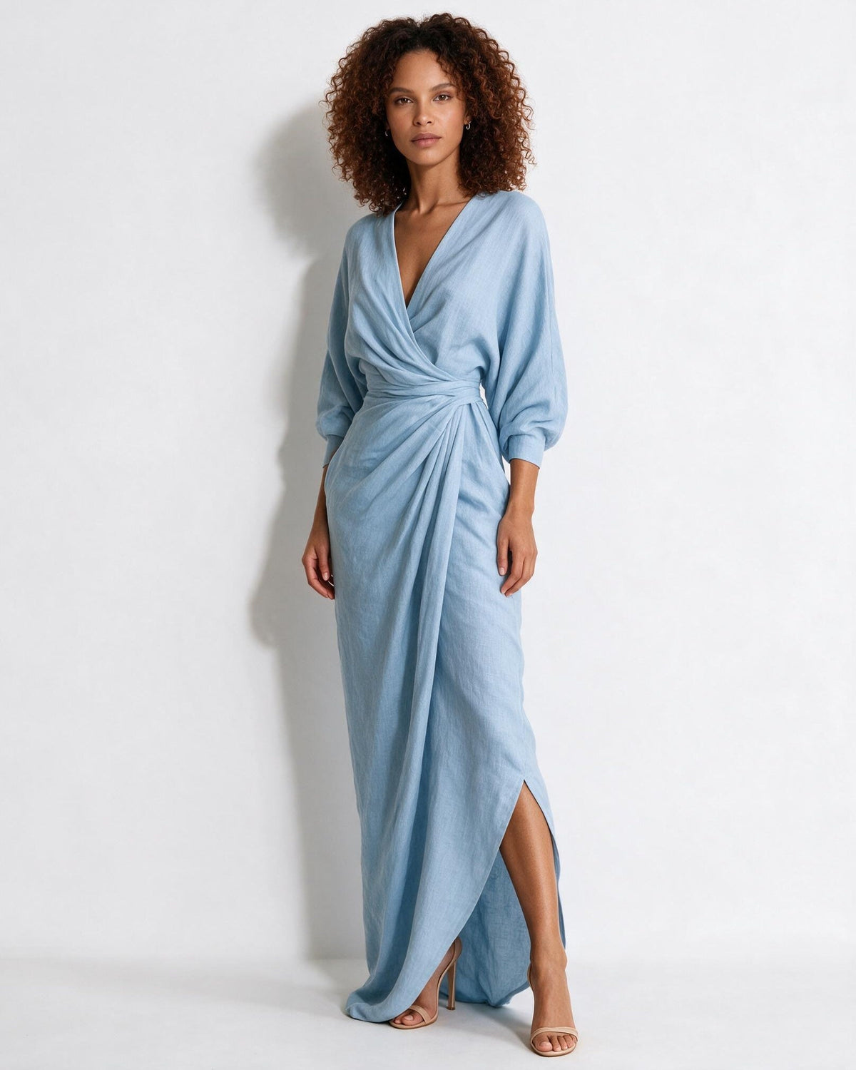 Twist-front wrap maxi dress, detail view 15