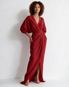 Twist-front wrap maxi dress, detail view 1