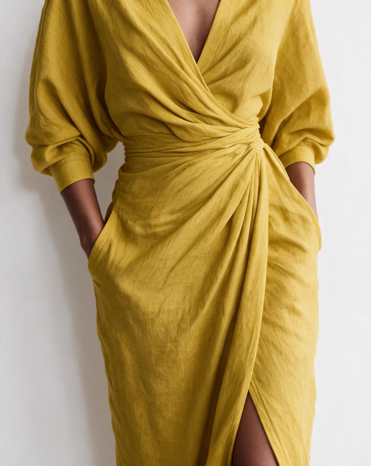 Twist-front wrap maxi dress, detail view 10