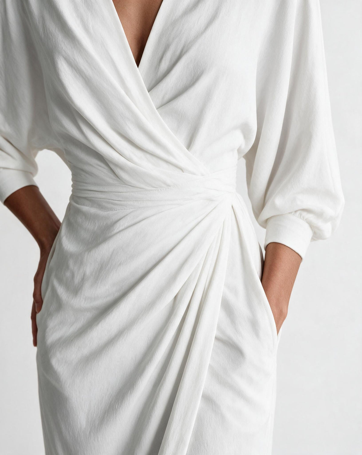 Twist-front wrap maxi dress, detail view 8
