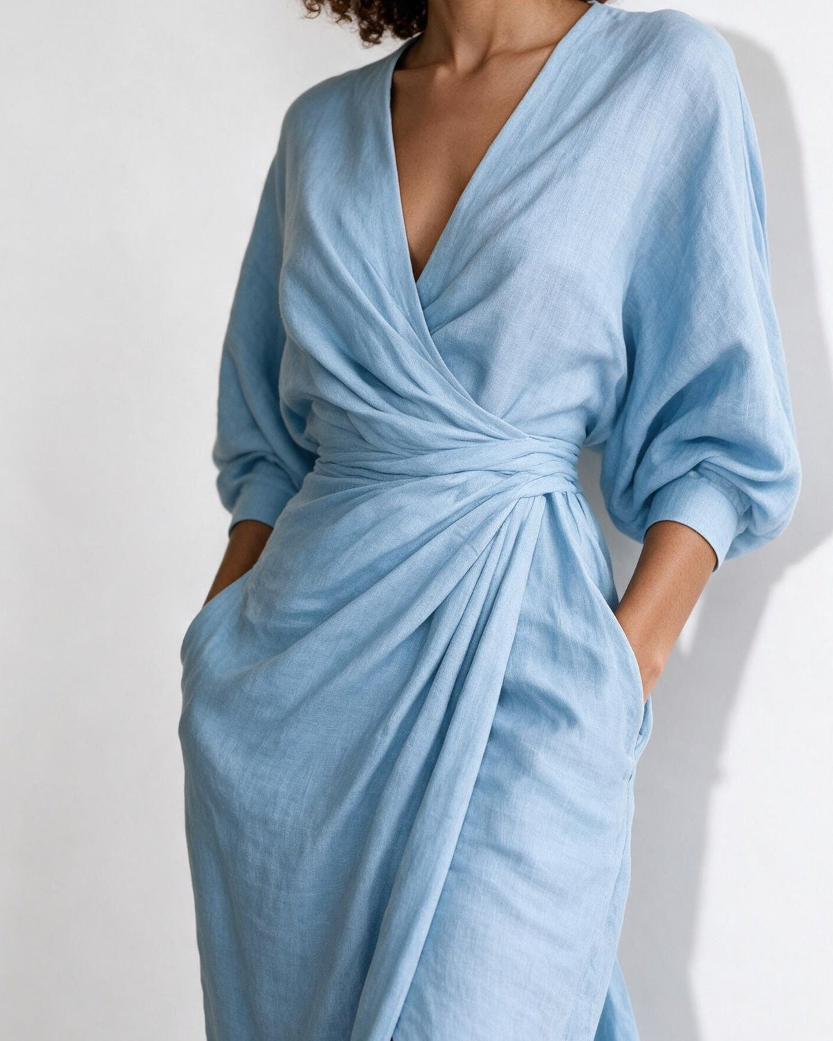Twist-front wrap maxi dress, detail view 16