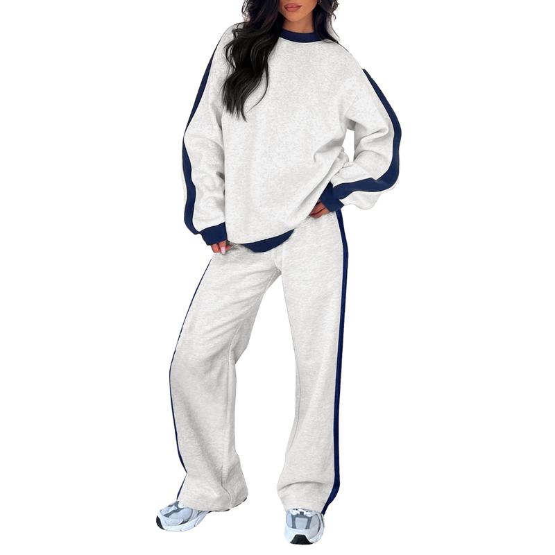 Løstsiddende Loungewear-Sæt med Lige Ben til Damer – sidefra