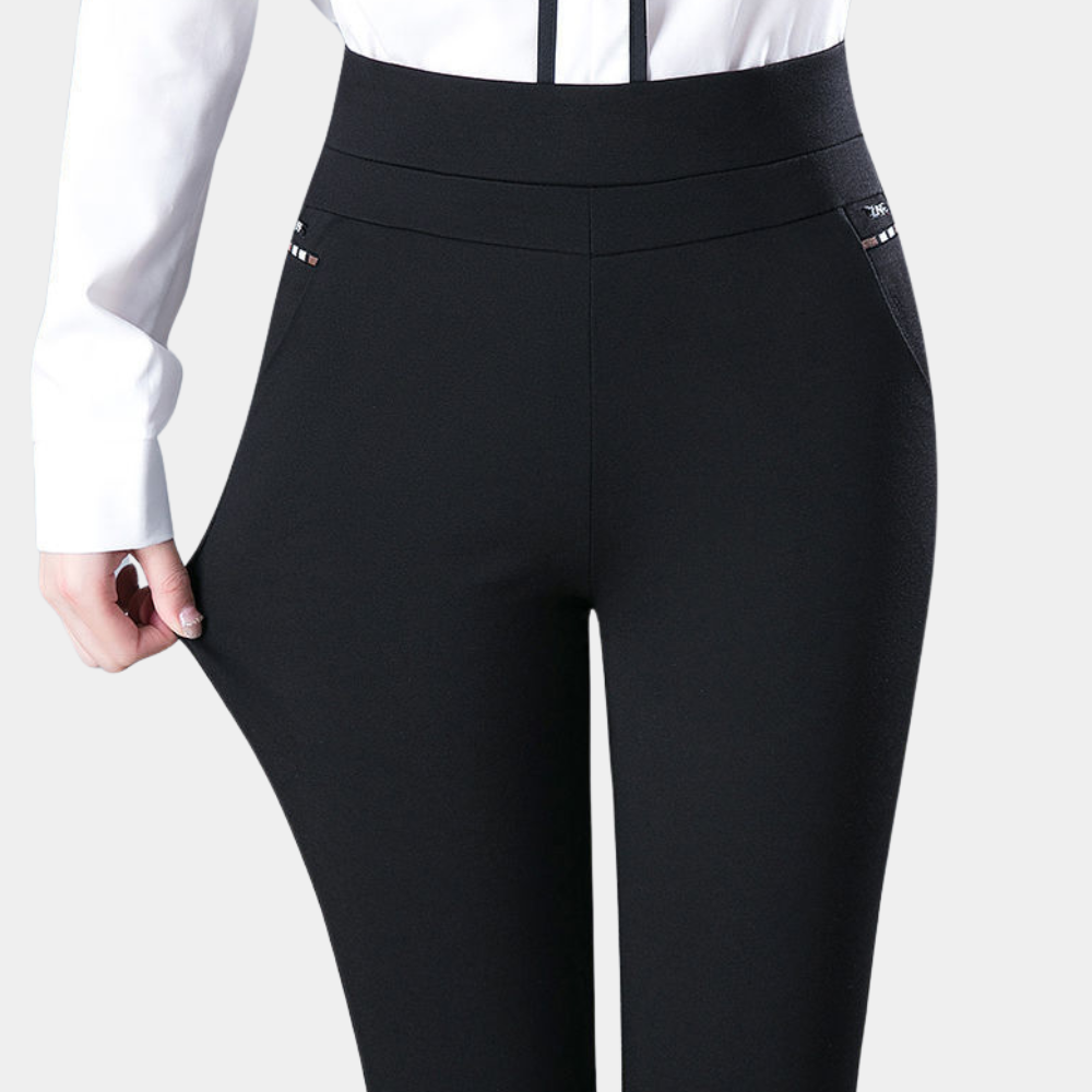 Højtaljede Stretch Leggings til Damer – set forfra