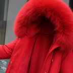 Tæt på hætten på fleece parkaen
