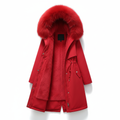 Fleece parka til damer set fra siden
